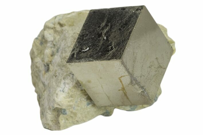 Natural Pyrite Cube In Rock - Navajun, Spain #168467